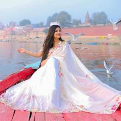 Super hit  Thread Embroidery Sequence Chinnon Silk saree