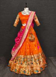 Traditional Exclusive Silk Paithani Lehenga With Weaving Zari Work