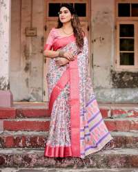 Traditional Stylish Partywear Soft Silk Digital Print Saree