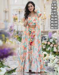 trendi 3 Piece Koti Style Indo-western Suit