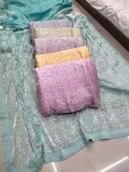 trendi Embroidered work jimi chu saree