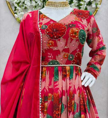 trendi Georgette fabric anarkali readymade suit 