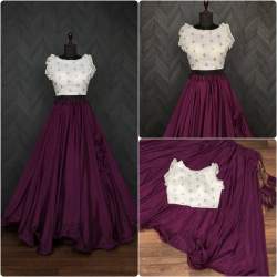 trendi  Organza With Sequins-work Sleeveless lehenga choli