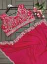 Trending Heavy Chinon Embroidery cording work ready to wear saree thumb 7