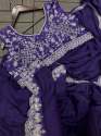 Trending Heavy Chinon Embroidery cording work ready to wear saree thumb 9