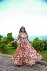 Vacation Style Latest Addition Design And  Delightful Georgette Maxi  Dress