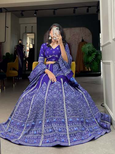  Wedding Wear Amazing Bandhani Print Lehngha With Vaishali Silk