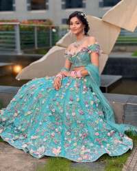 Wedding Wear Fox Georgette Designer Flower Work And Embroidered Work Lehenga