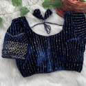 Wedding Wear Velvet Ready made Blouse With Embroidery Work thumb 15