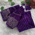Wedding Wear Velvet Ready made Blouse With Embroidery Work thumb 4