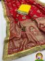 wedding wear Zari & Meena zecard weaving viscose Dola Silk Saree thumb 1