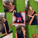 Wenter Wear Style 9000 Pure Velvet Embroidered & Fancy Lace Border saree thumb 3