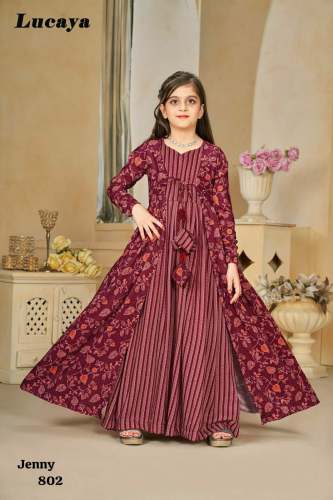 Western Collection  Digital Printed Work kids gown