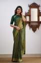 Women's Banarasi Style lichi silk saree thumb 3