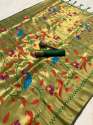 Women's Paithani Silk Saree With Unstitched Blouse Piece thumb 1