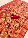 Women's Paithani Silk Saree With Unstitched Blouse Piece thumb 3
