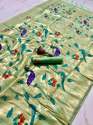 Women's Paithani Silk Saree With Unstitched Blouse Piece thumb 6