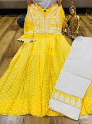 X lady Fancy Gown Style Kurti With Pant Set 