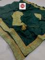 Dola silk saree with Jacquard Border  thumb 3