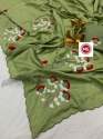 Embroidery silk saree with unn work thumb 3