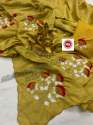 Embroidery silk saree with unn work thumb 4