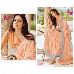 Lt Fabric Designer Linen saree Wholesale Price 