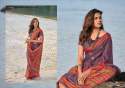 LT Fabrics New Designer Linen Saree Catalog  thumb 5