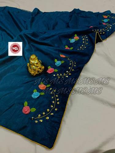 New Designer Dola Silk With Hand Work Saree 