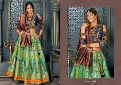 Peafowl  Banarasi Lahenga 