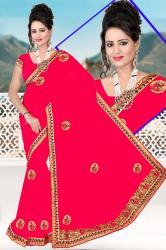 embroidery Work Saree - MOR