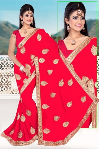 Fancy Embroidery Work Sare - RANGRESI by Bhakti Designer