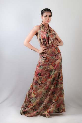Ladies Floral Print Backless Dress by Vooz Ecom LLP