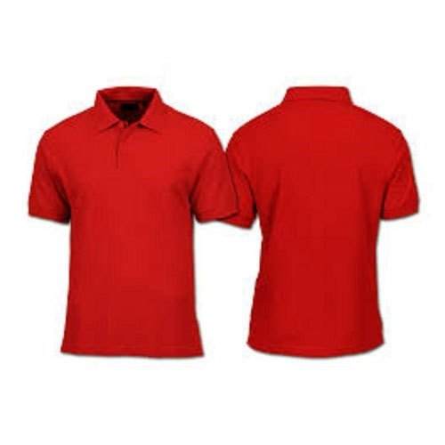 Red Plain Collar T Shirt by Wall T Shirt
