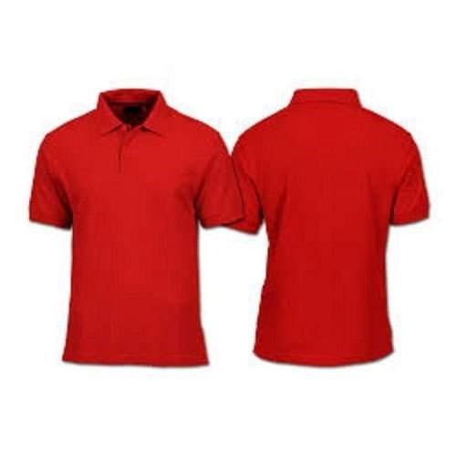 Red Plain Collar T Shirt by Wall T Shirt