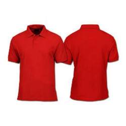 Red Plain Collar T Shirt