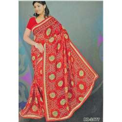 Maroon Georgette Printed Sarees