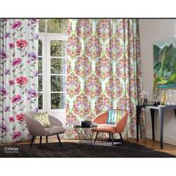 Printed collage curtain fabric