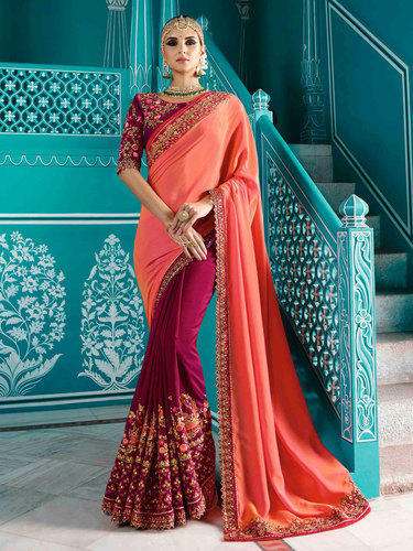 Ladies Trendy Designer Satin Silk Saree