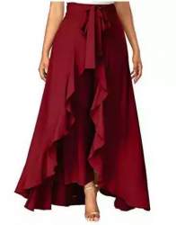 Party wear Maroon Raffle Palazzo Pant