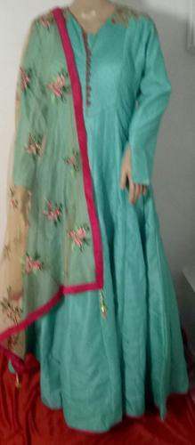 Plain Gown Style Readymade Suit
