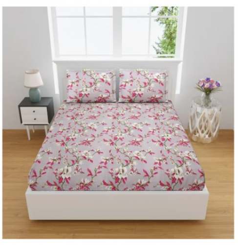 Floral Printed Queen Size Bed Sheet by B S Exports And Printing