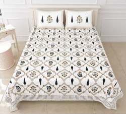 Hand Block Printed King Size Bed Sheet