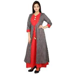Exclusive Plain Kurti with Long Shrug Jacket 