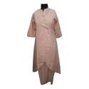 high-neck-cream-plain-cotton-kurti