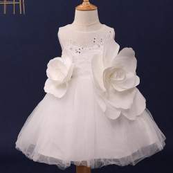 blossom white party wear dress