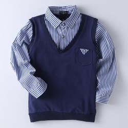 Cool Navy Shirt Style Sweater