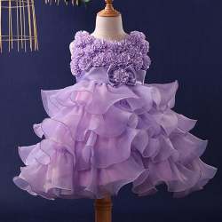 Floral Design Layered Party Dress