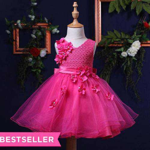 flowers pattern party dress