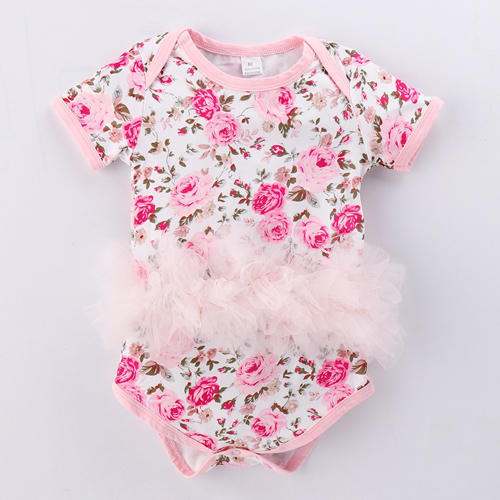 Pink Floral Print Onesies