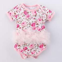 Pink Floral Print Onesies